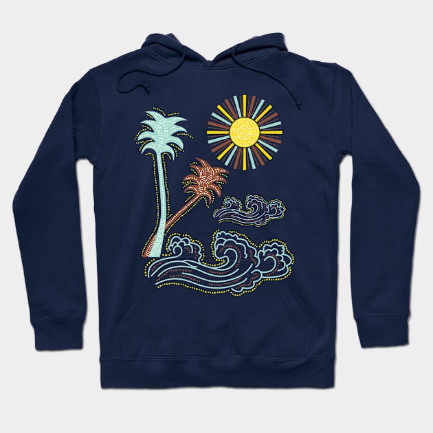 Tropical Sea Waves Hoodie by famenxt